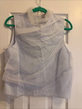 Sunday in Brooklyn White Sheer Layered Sleeveless Top